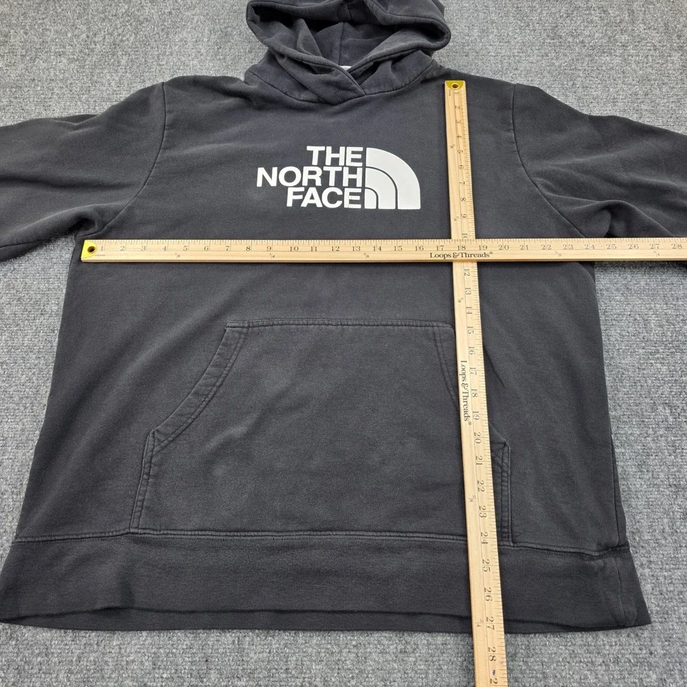 Vintage The North‎ Face Mens Hoodie XL Gray Pullover Logo Pocket Sweatshirt